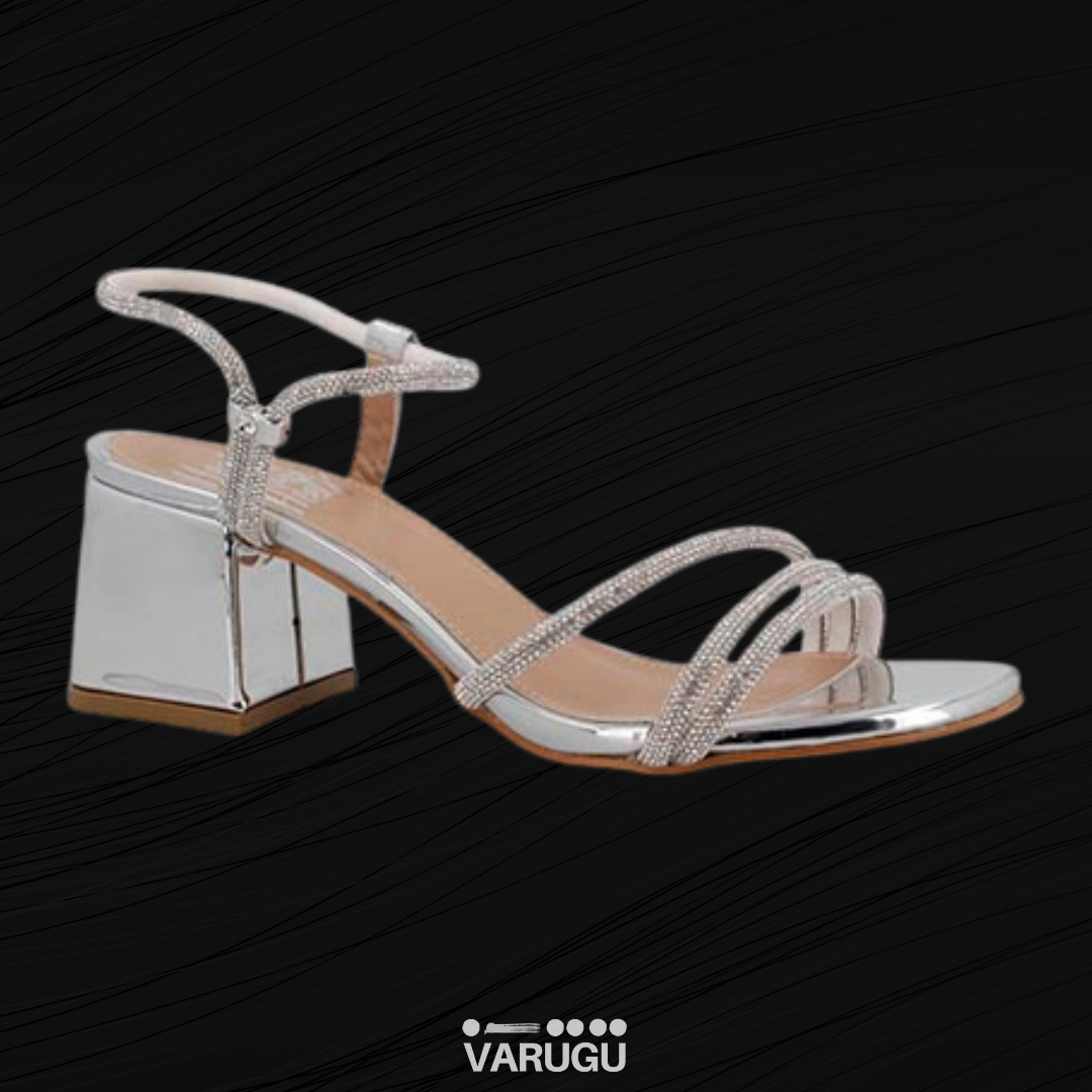 Zapatillas brillantes color plata