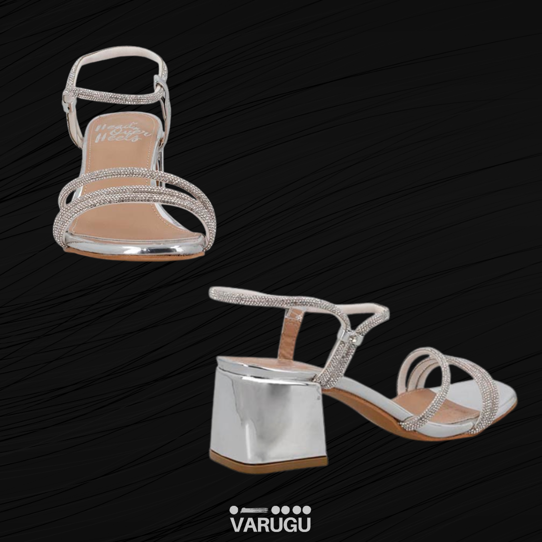Zapatillas brillantes color plata