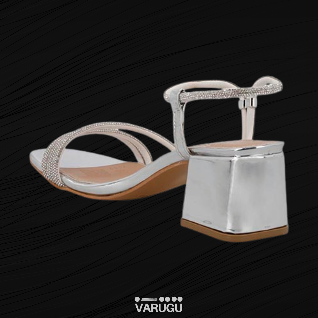 Zapatillas brillantes color plata