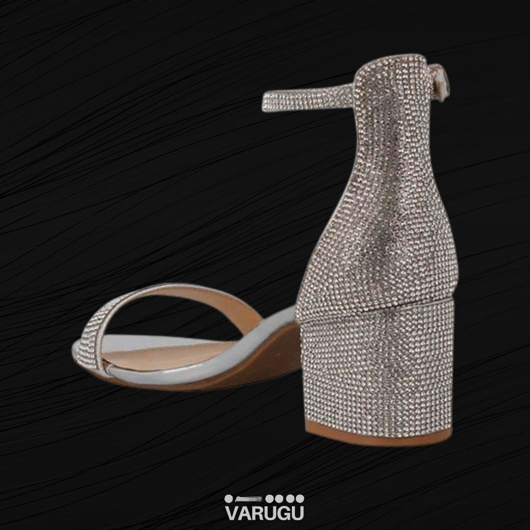 Zapatilla plata con piedras