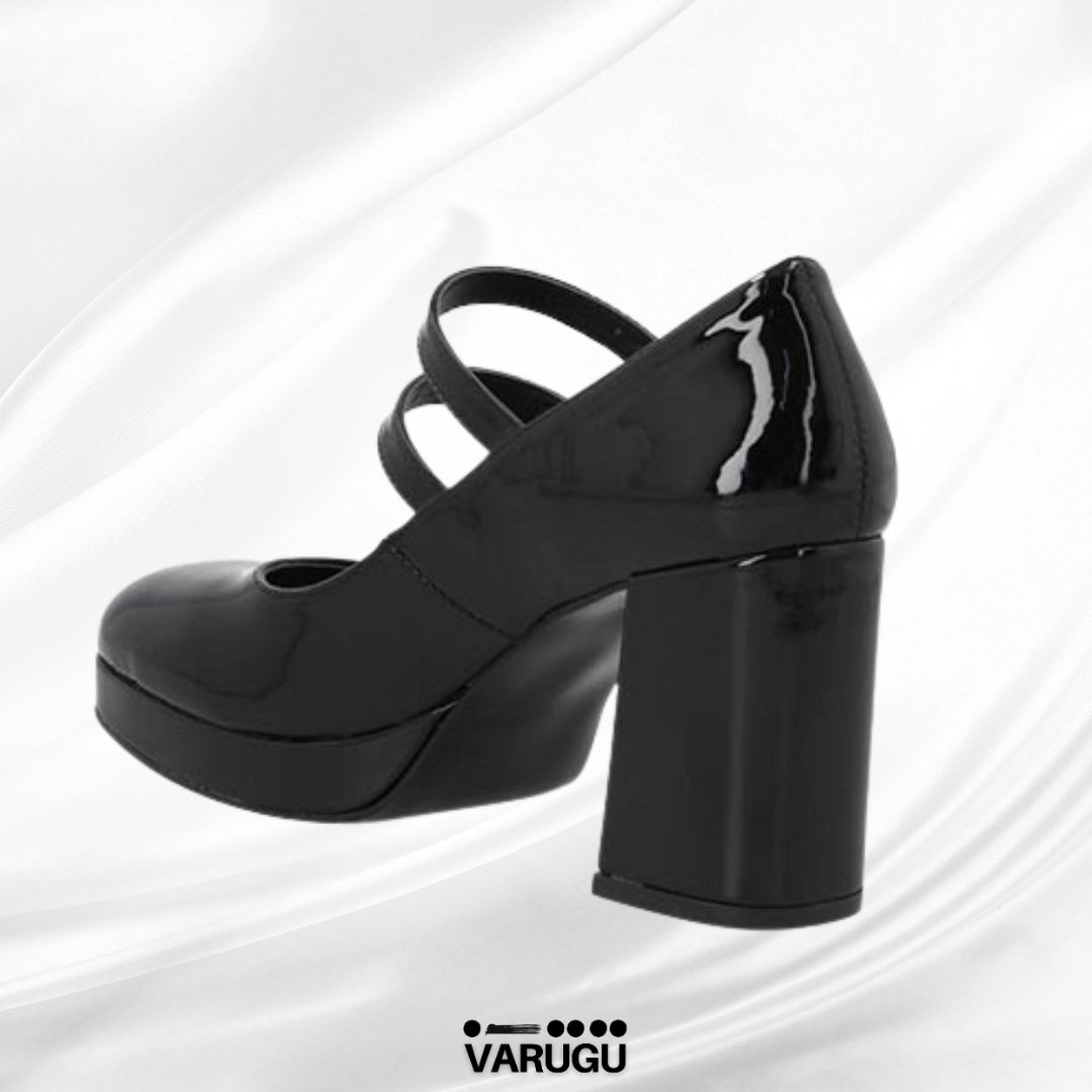 Zapatillas de charol con cinta de ajuste para mujer
