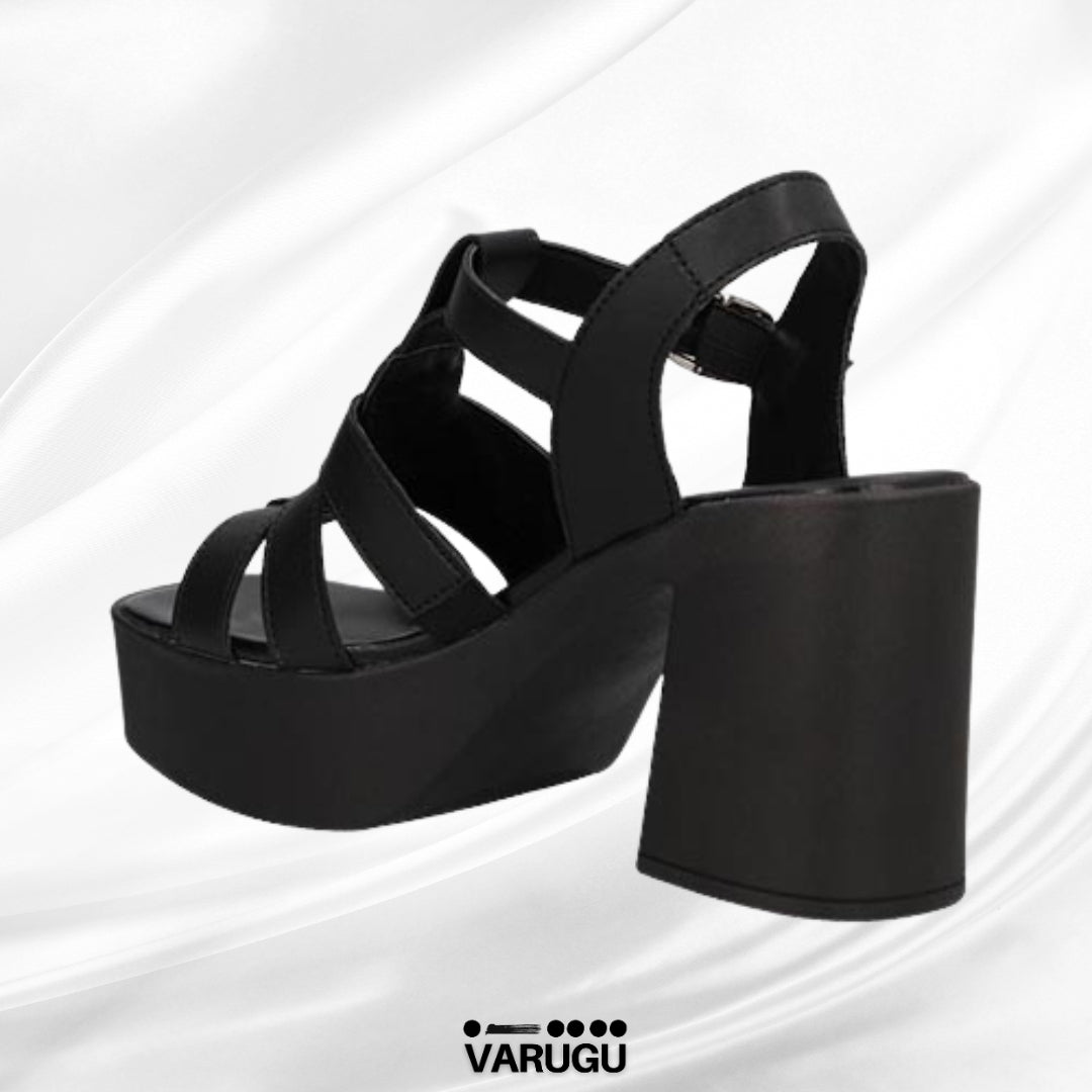 Zapatillas negras con cierre ajuste de cinta