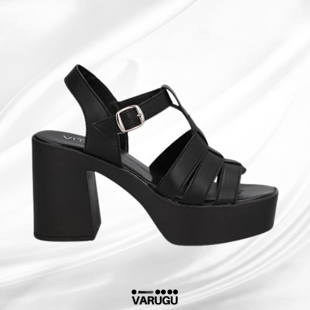 Zapatillas negras con cierre ajuste de cinta