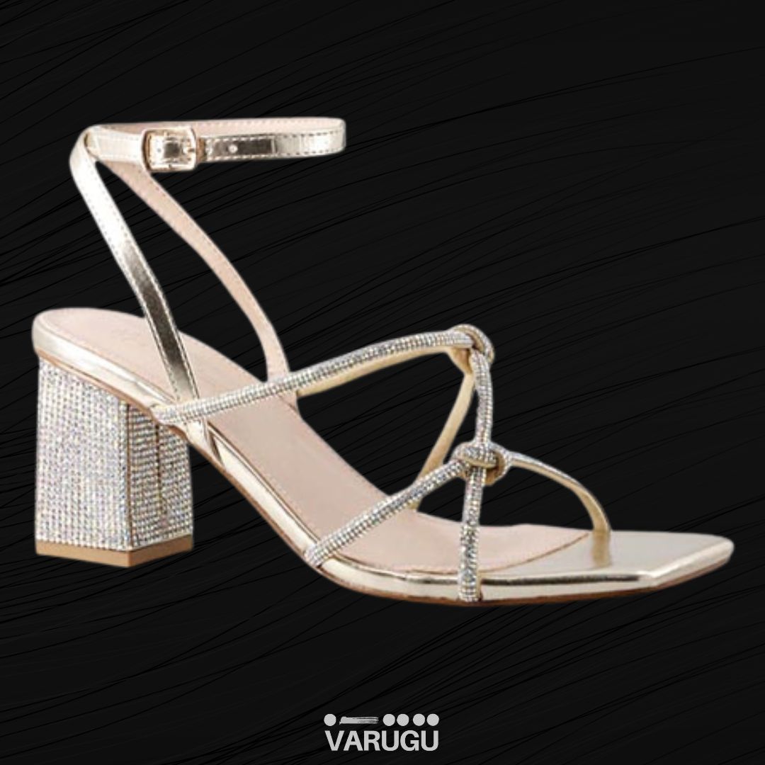 Zapatillas con decorado de piedras, cómodas y relucientes