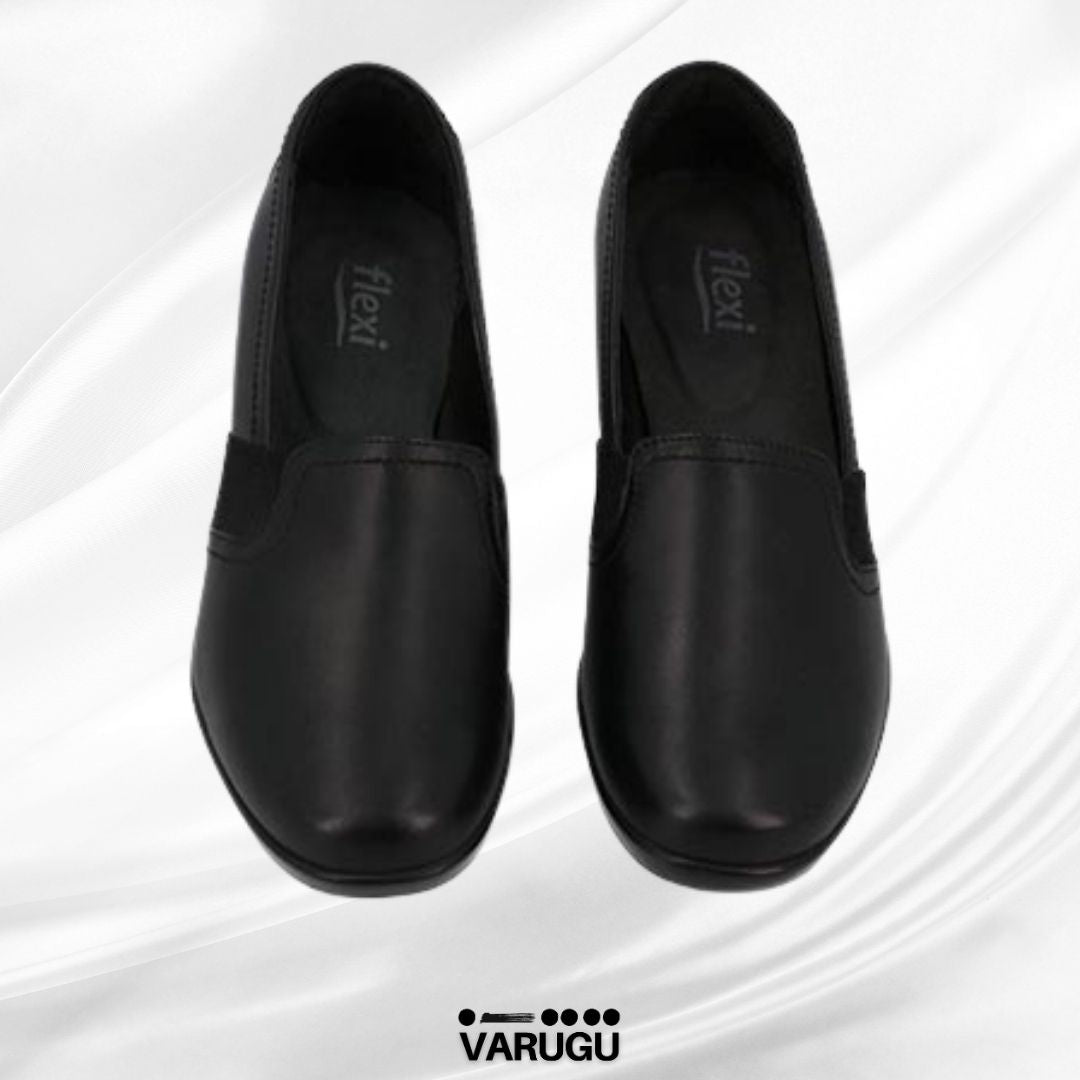 Zapatos Flexi de piel negros tacón corrido