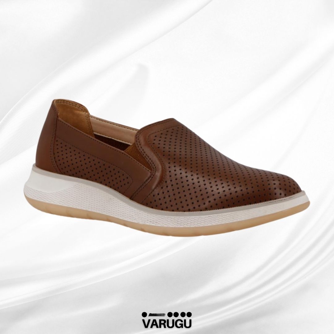 Flats Flexi 100% de piel café oscuro mujer