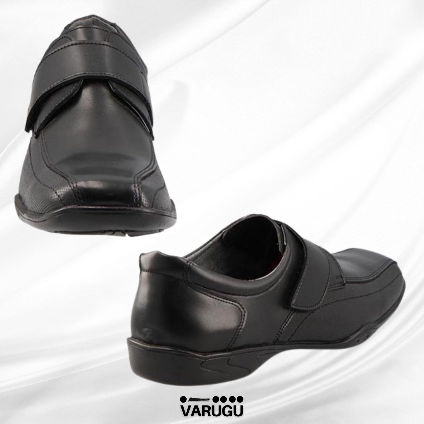 Calzado de PIEL negro con ajuste adhesivo para comodidad