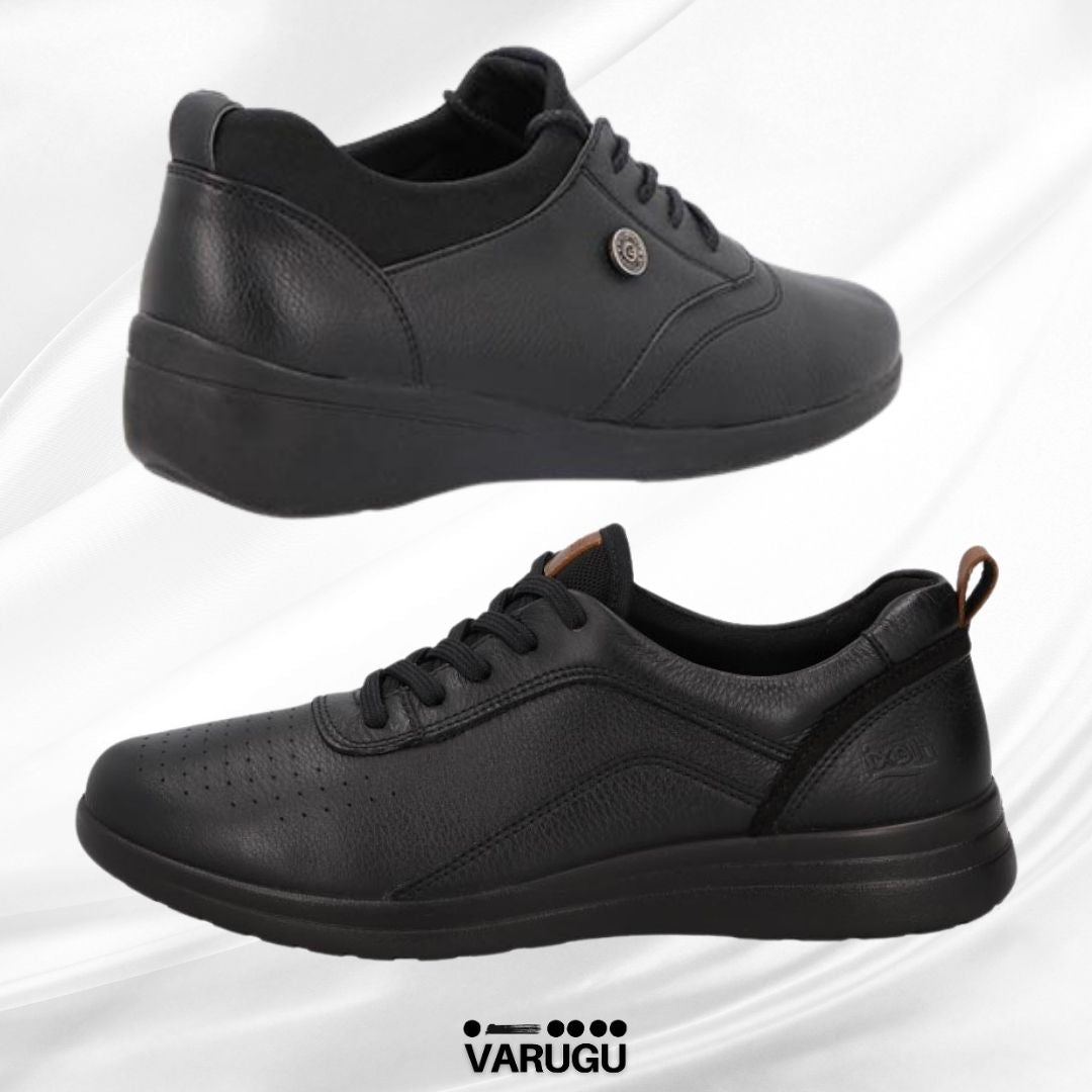 Zapatos negros dama con agujetas para trabajar