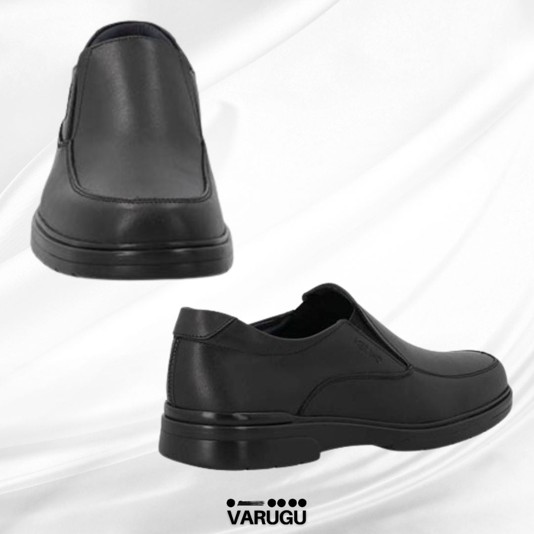 Zapatos estilo Mocasín negro de PIEL elásticos