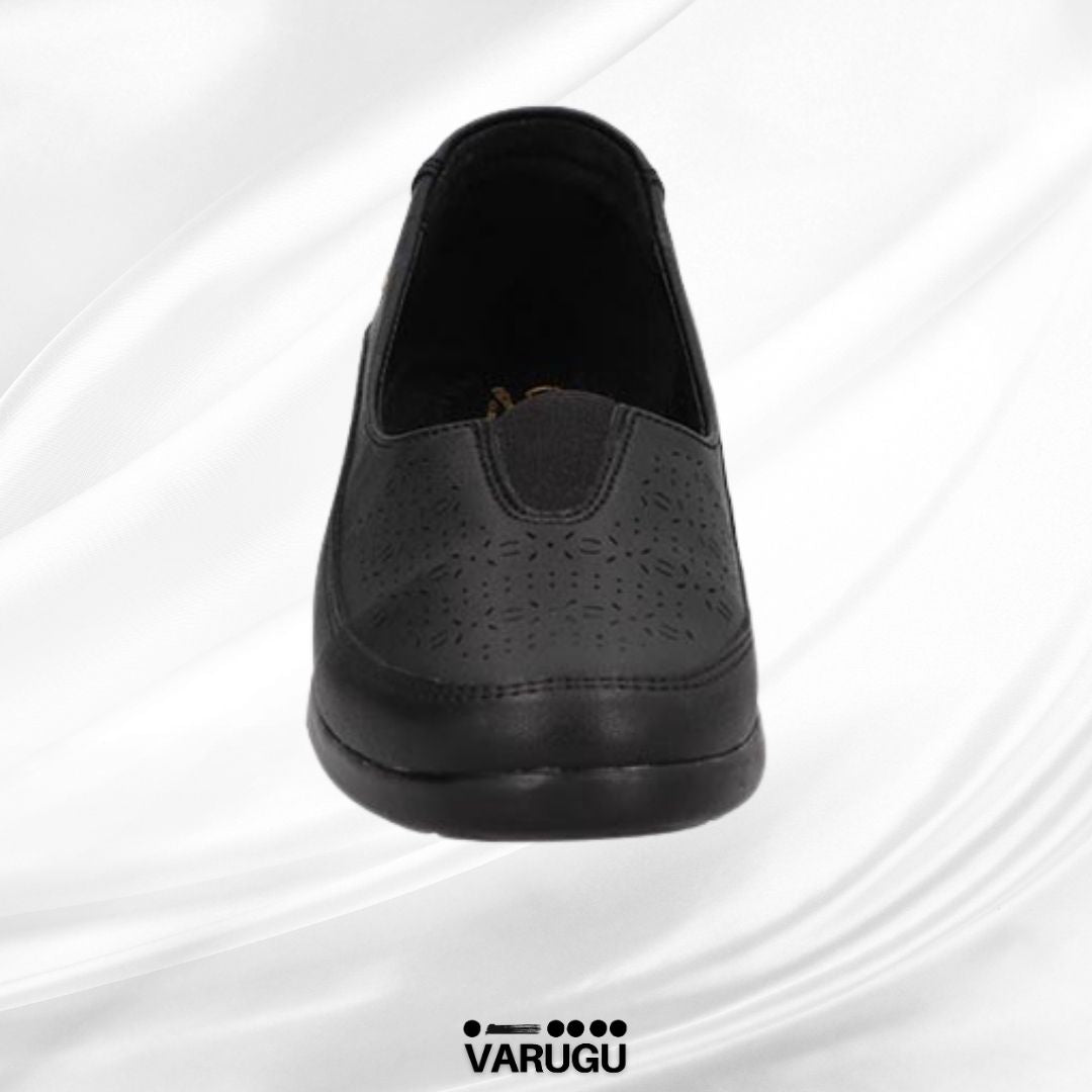 Zapatos de piso negros casuales de mujer