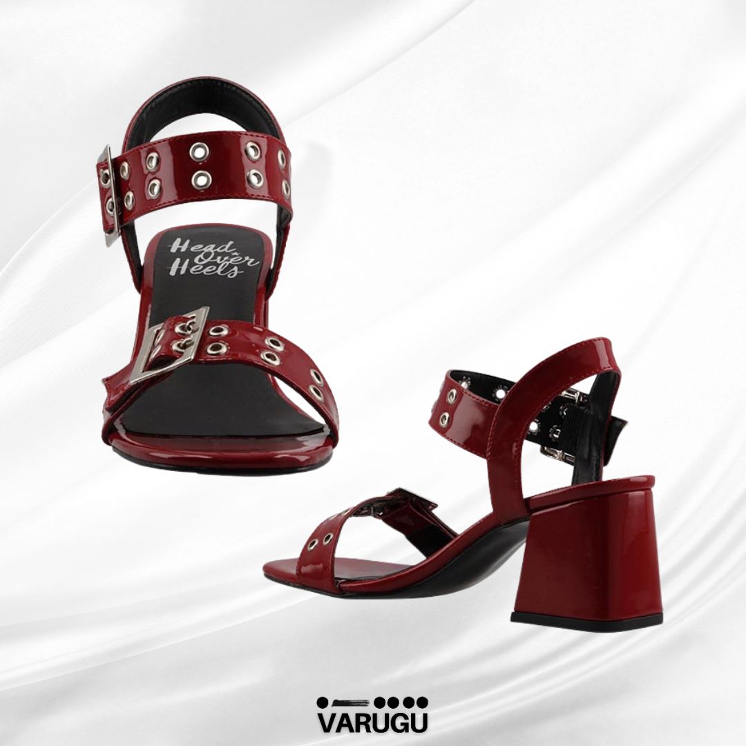 Tacones rojos cómodos tacón bajo