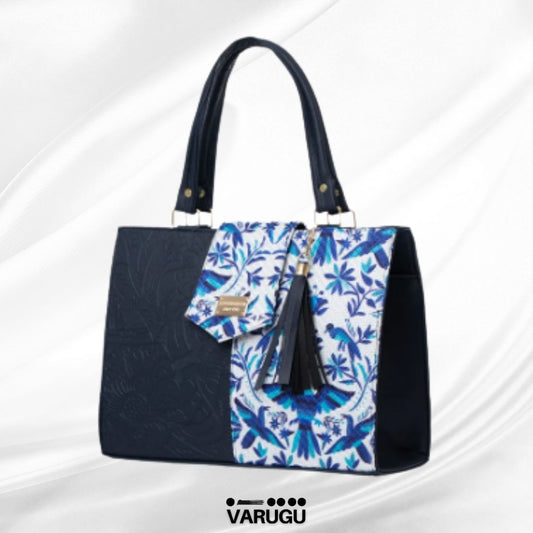 Bolsa amplia mitad diseño mitad imitación piel - Diversos colores