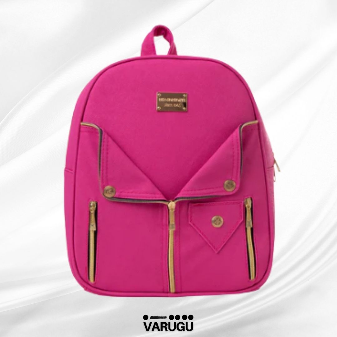 Mochila estilo chaqueta de piel con cierres - Variedad de colores