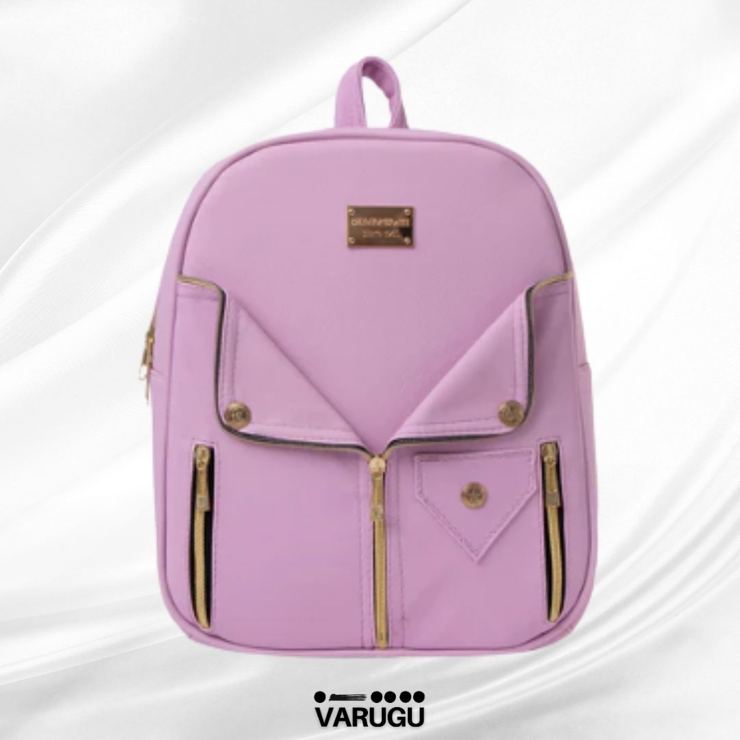 Mochila estilo chaqueta de piel con cierres - Variedad de colores