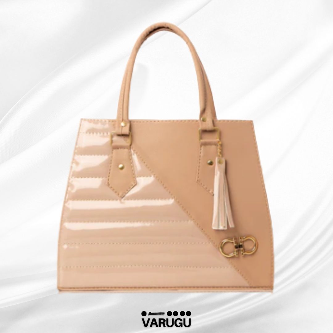Bolsa elegante mitad charol y mitad piel - Varios colores
