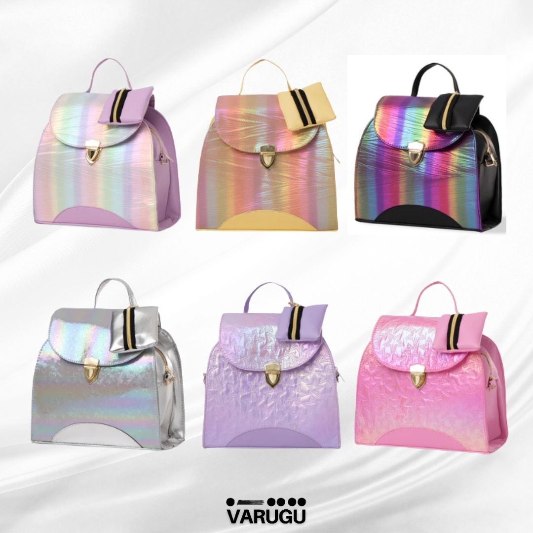 Mochilas holográficas y monedero - Variedad de colores