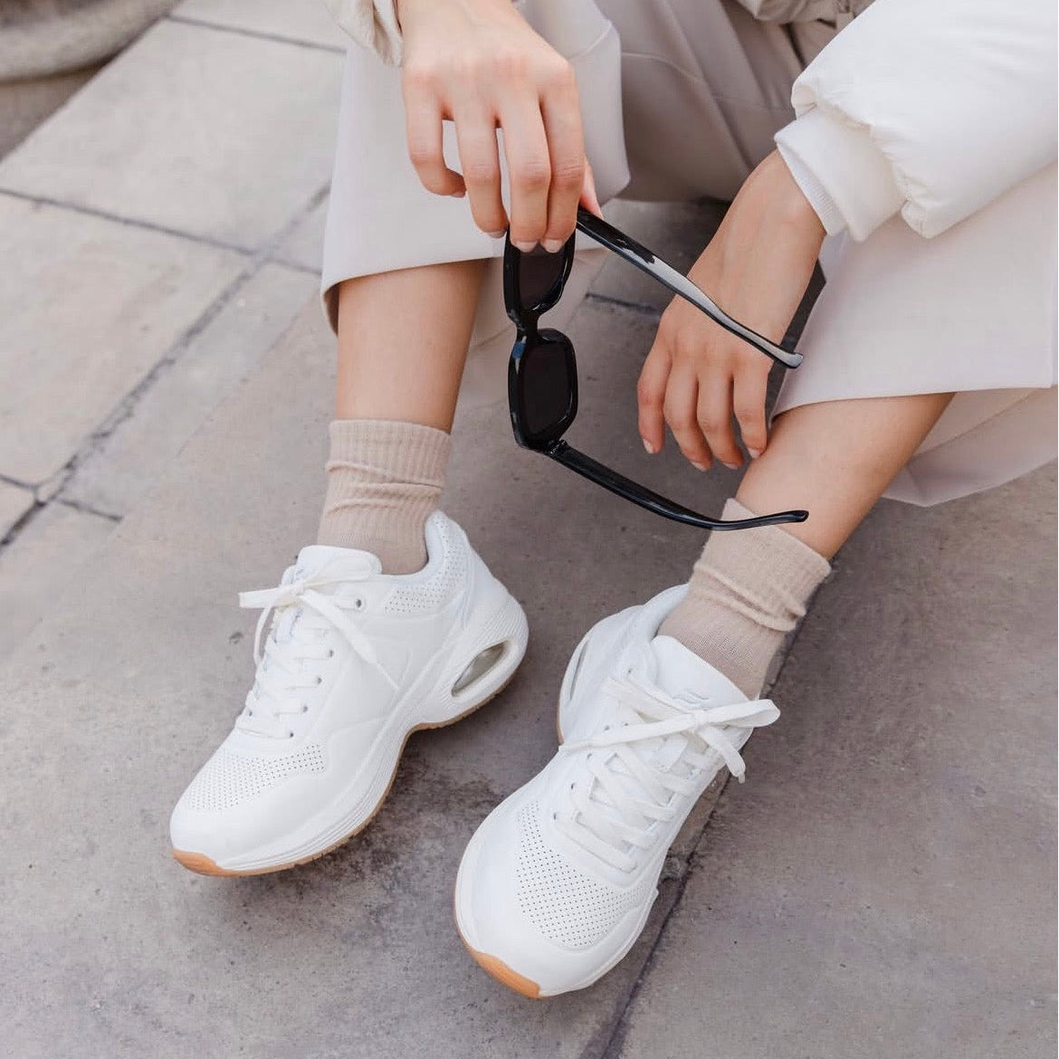 Tenis Flexi blancos para mujer alto impacto