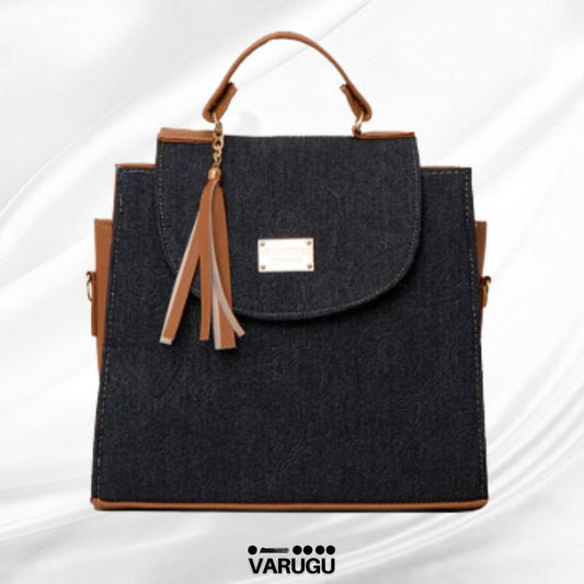 Bolsa de mezclilla obscura en forma de mochila - Diseño especial