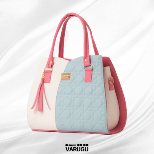 Bolsa casual bicolor - Diferentes texturas