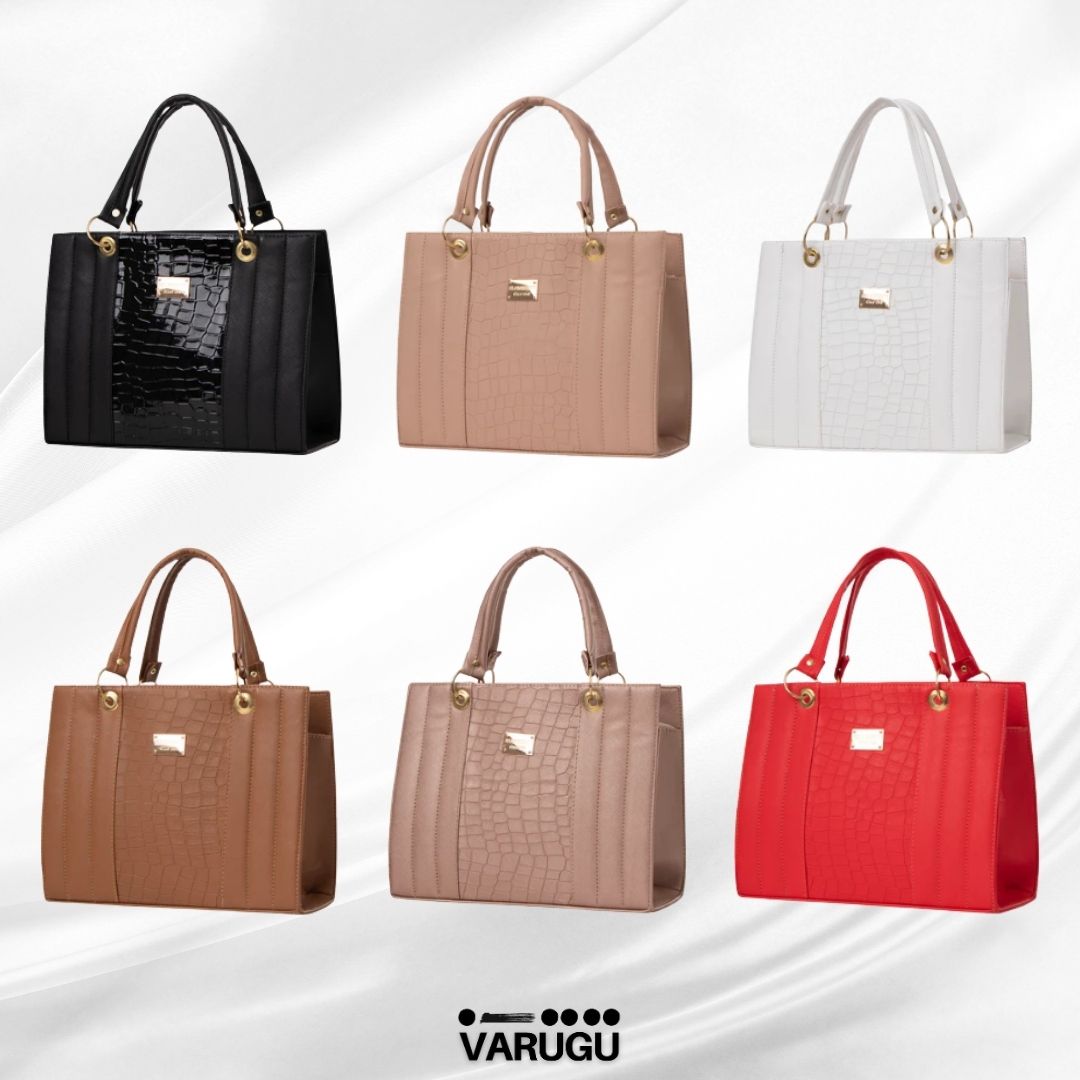 Bolsa amplia con diseño imitación piel  - Varios colores