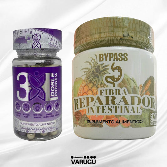 KIT 3XL + Fibra By Pass Reparador Intestinal - Ultra quemador y desintoxicante