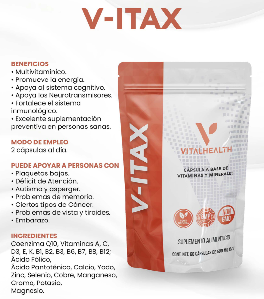 VITAX - Multivitamínico para sistema inmune, contribuye en TDAH y tiroides