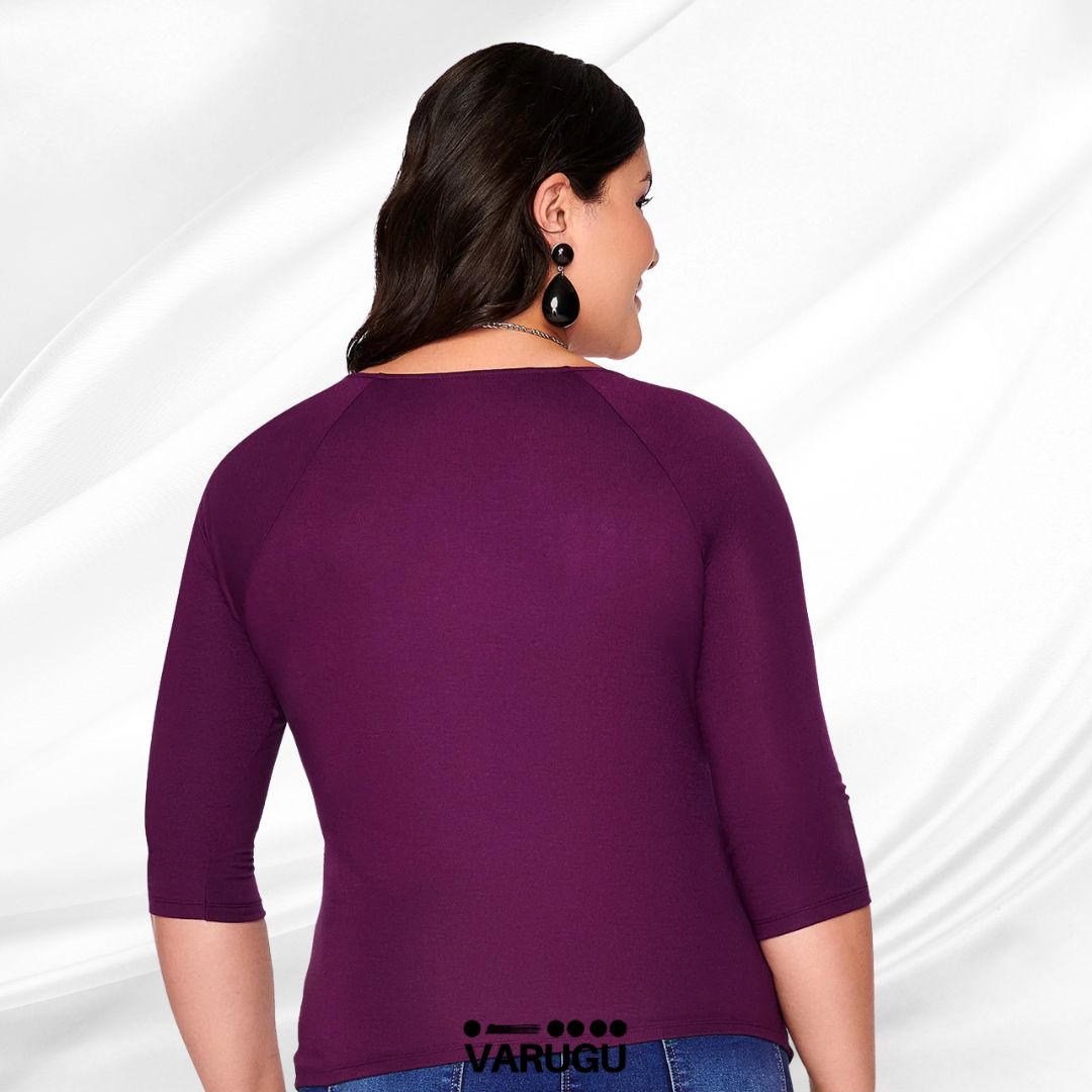 Blusa púrpura y café extra grande