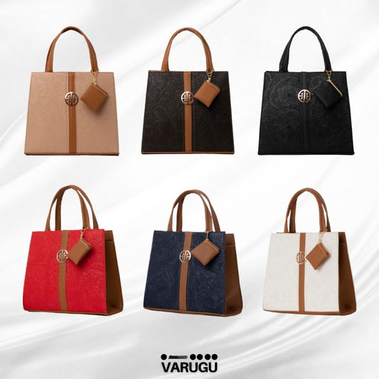 Bolsa amplia con monedero detalle en café - Varios colores