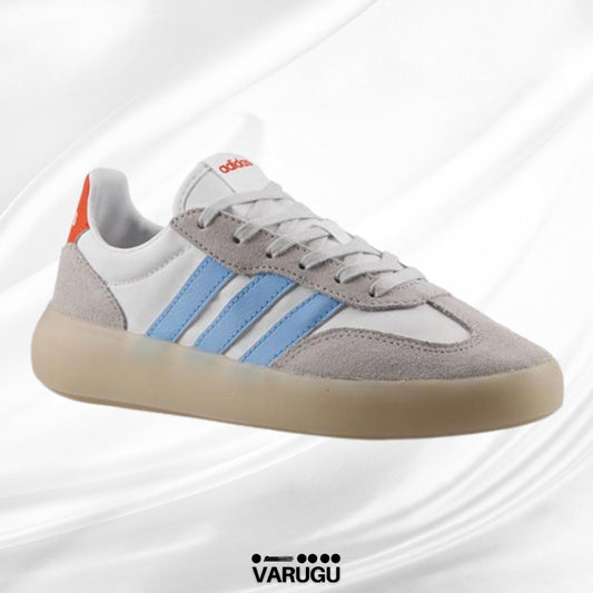 Tenis Adidas beige con blanco y azul mujer