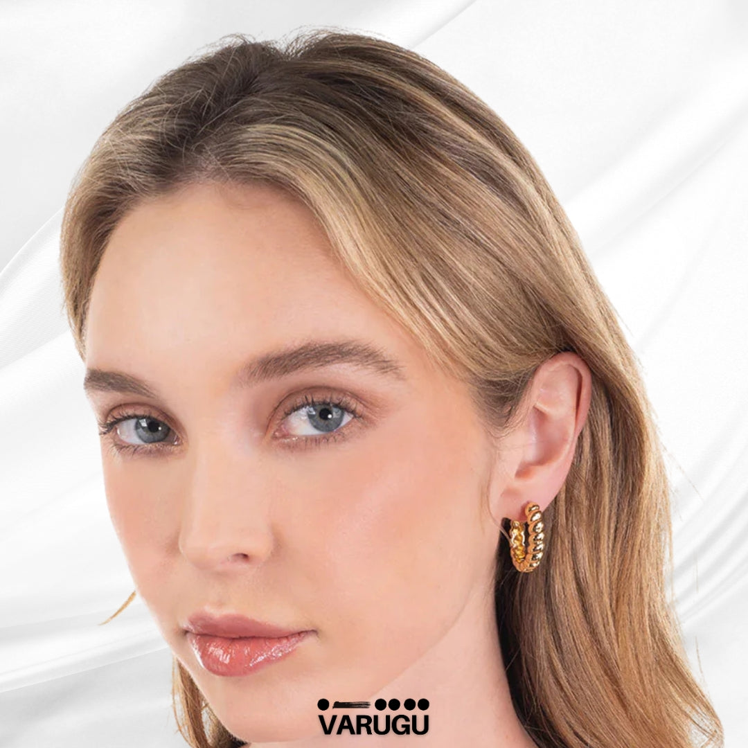 Aretes arracadas diseño trenzado