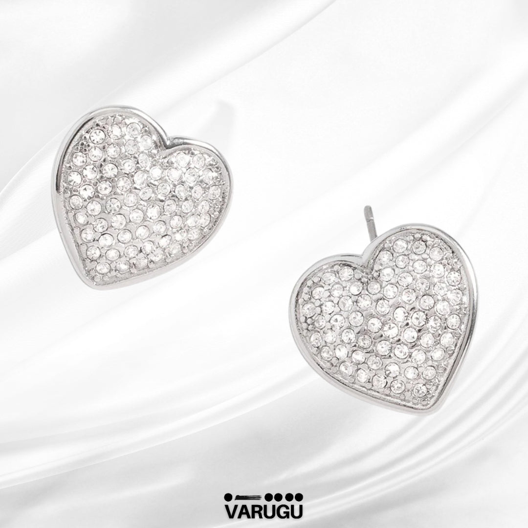 Aretes plata de corazón