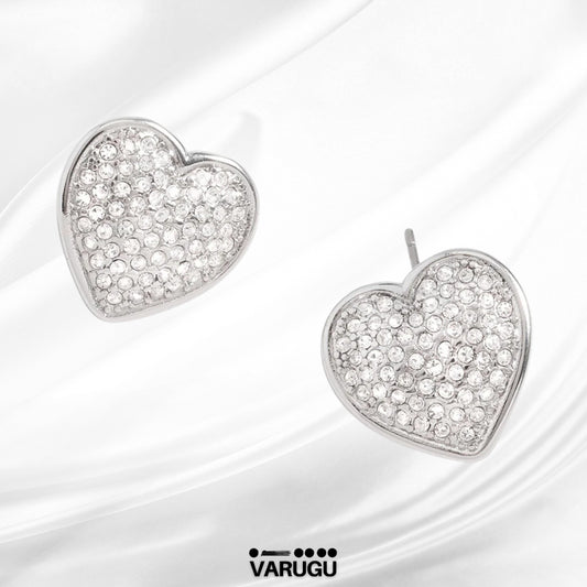 Aretes plata de corazón