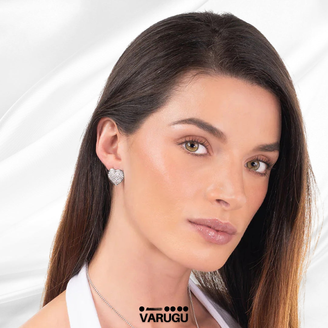 Aretes plata de corazón