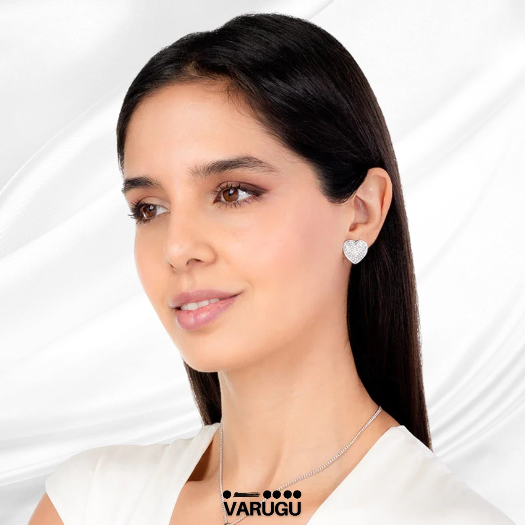 Aretes plata de corazón