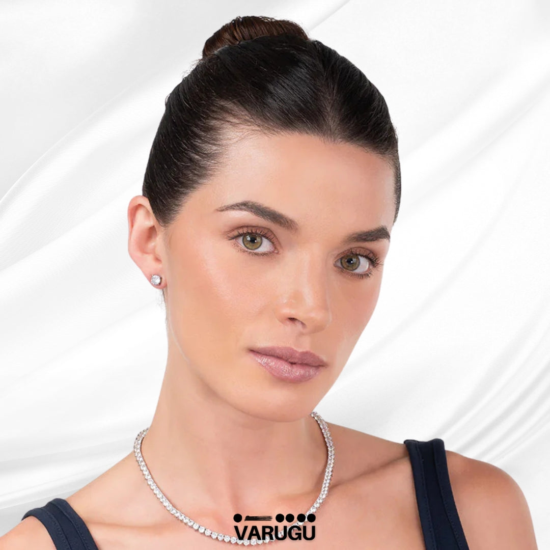 Aretes plata con gema Diamonice