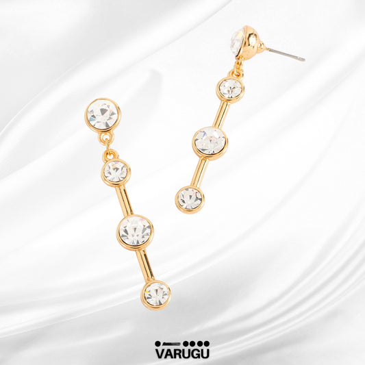 Aretes largos con piedras cristal