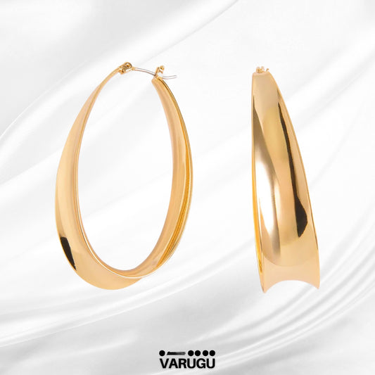 Aretes arracadas baño de oro grandes