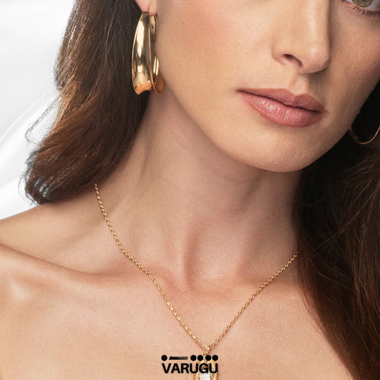 Aretes arracadas baño de oro grandes