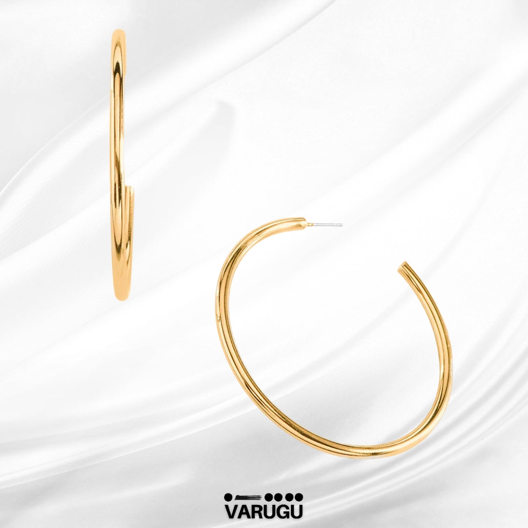 Aretes arracadas grandes baño de oro