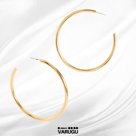 Aretes arracadas grandes baño de oro