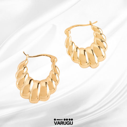Aretes estilo arracadas baño de oro
