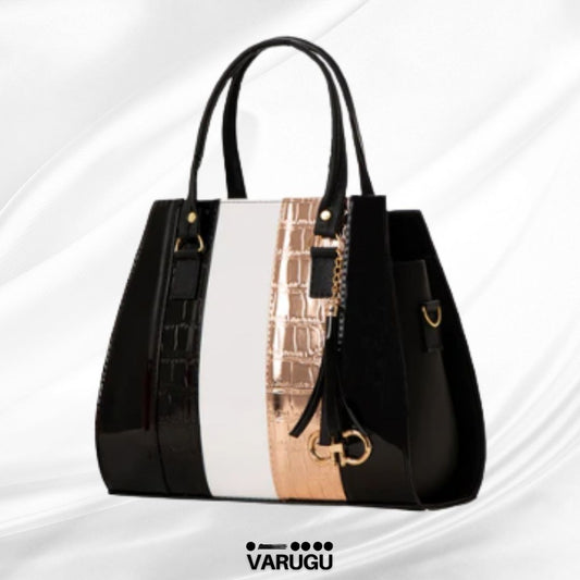 Bolsa líneas diferentes colores con dorado - Varios colores