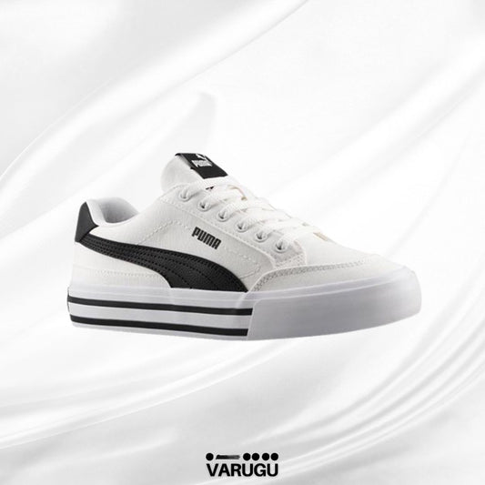 Tenis Puma blancos con franja negra mujer