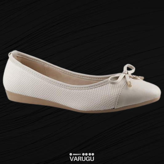 Flats casuales con textura y detalle de moño