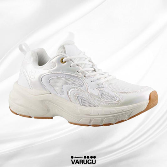 Tenis Charly blancos mujer suela café