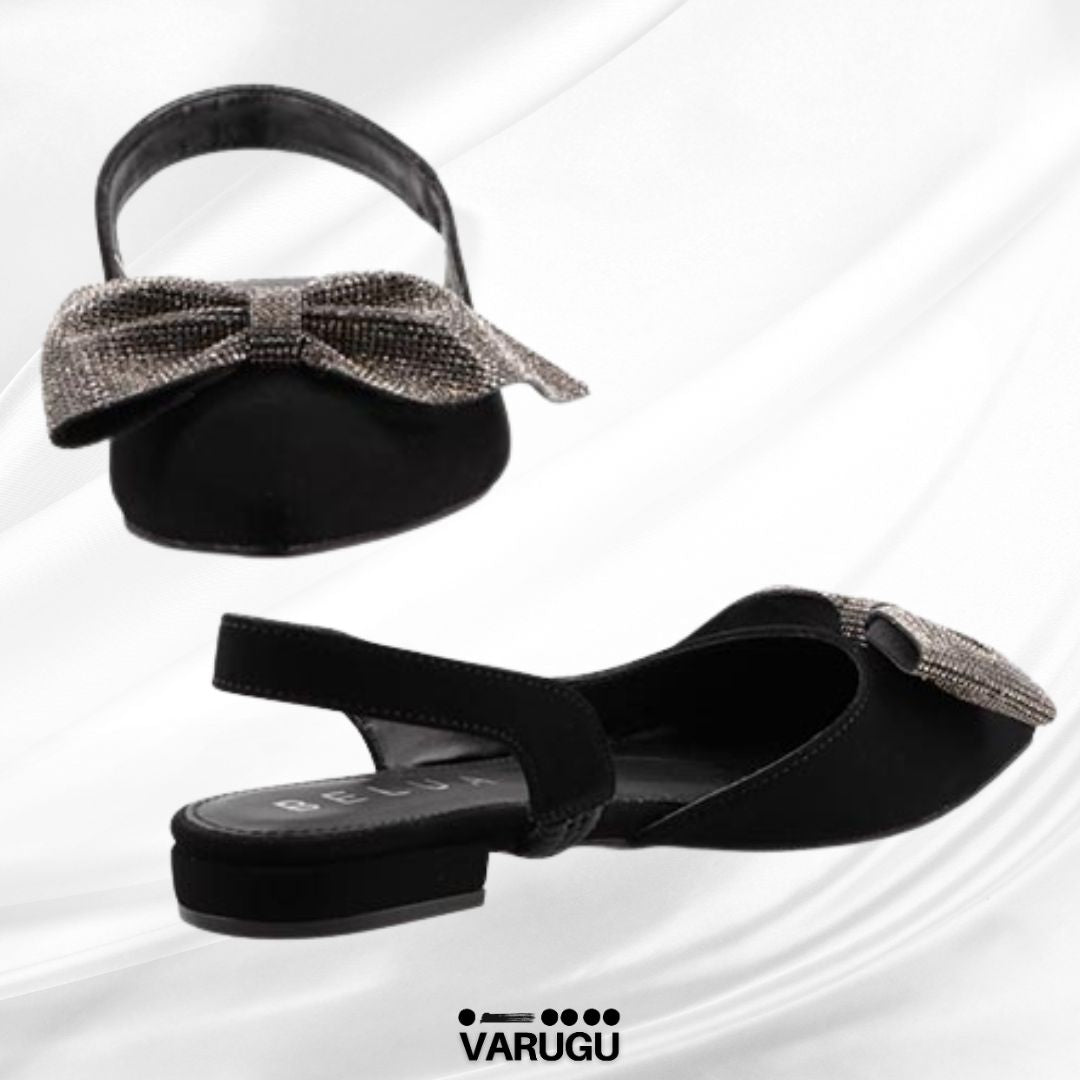 Flats negros con detalle glamuroso