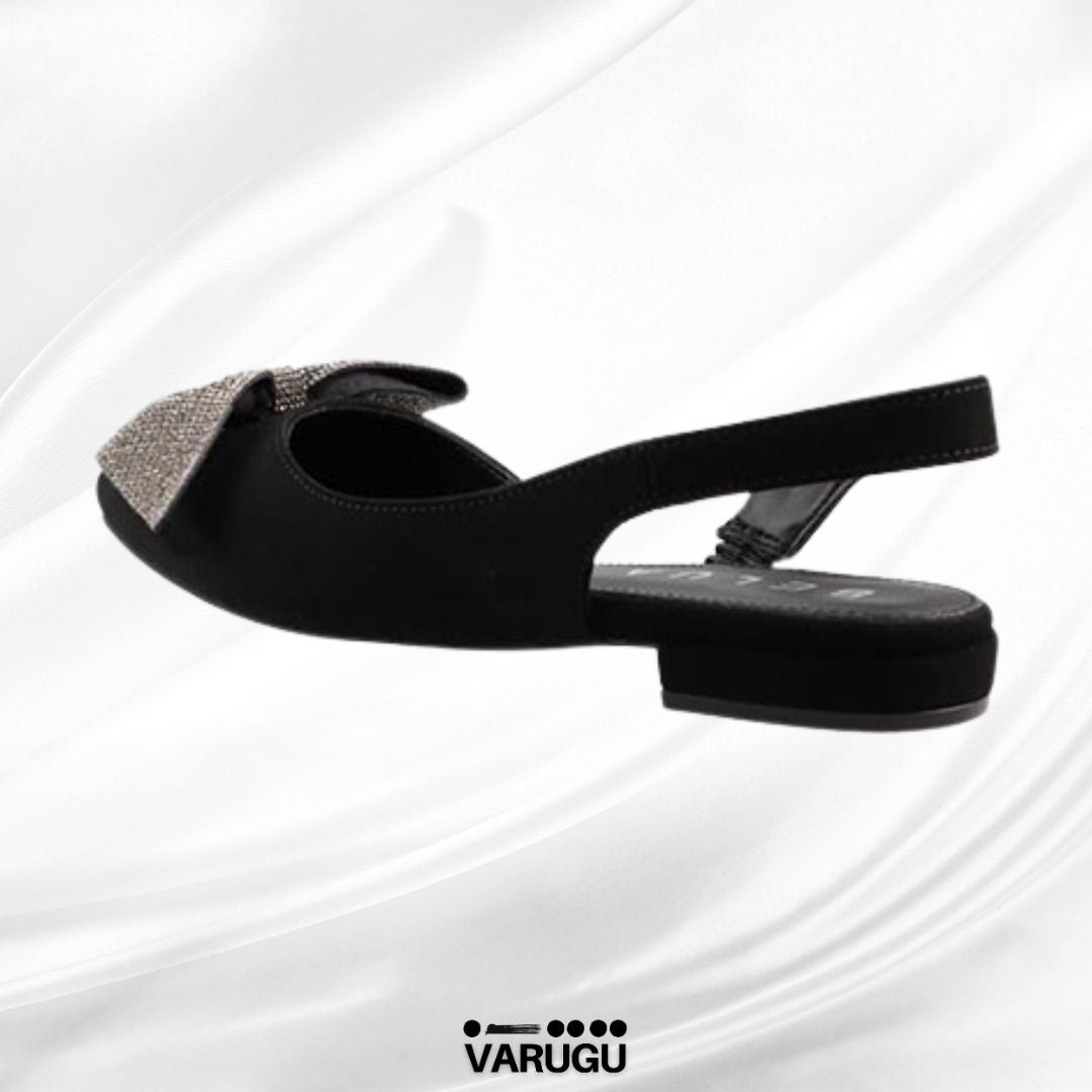 Flats negros con detalle glamuroso
