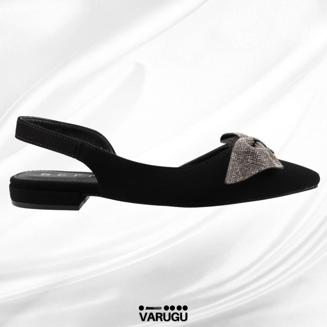 Flats negros con detalle glamuroso