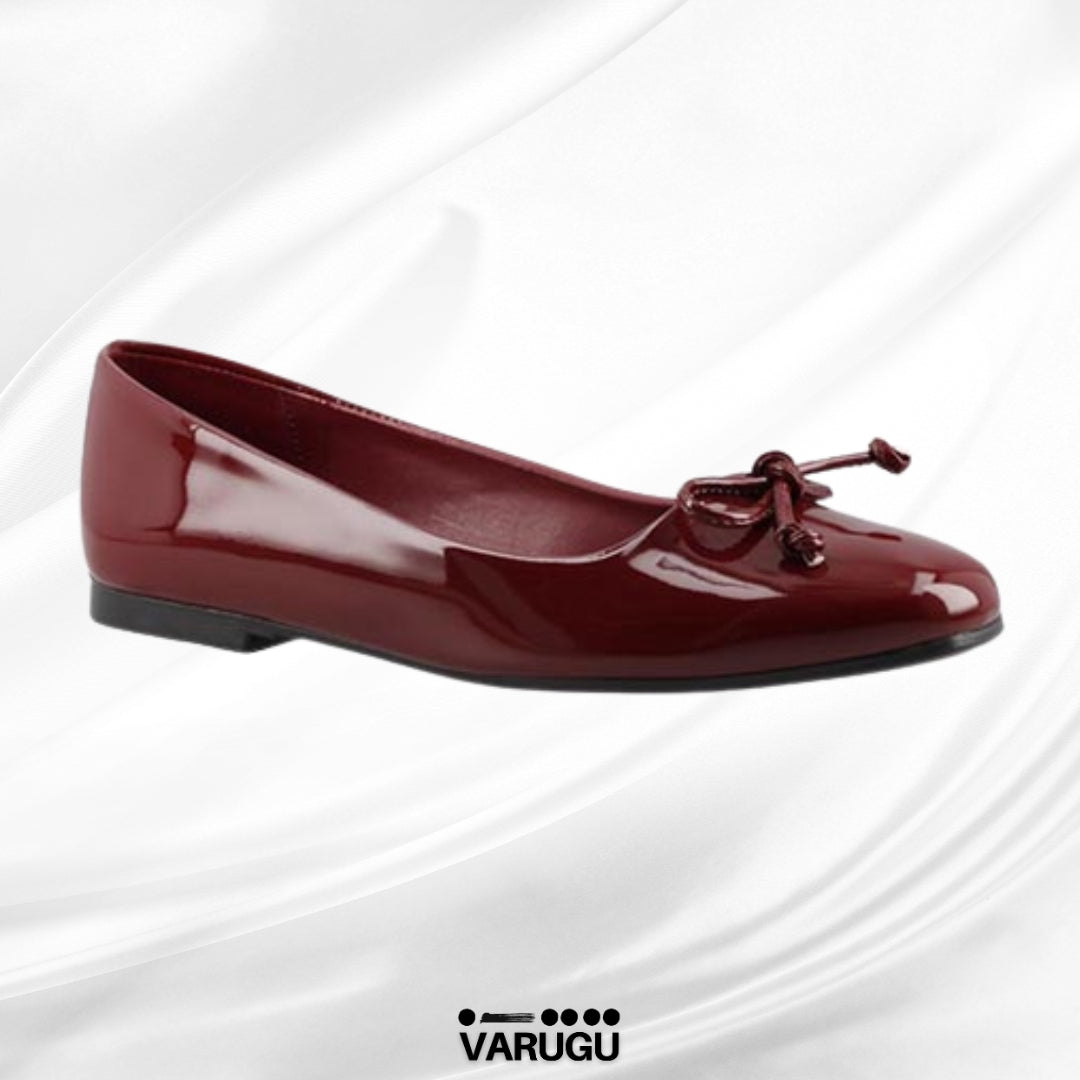 Flats de charol color rojo vino