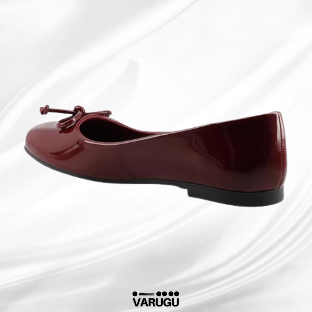 Flats de charol color rojo vino